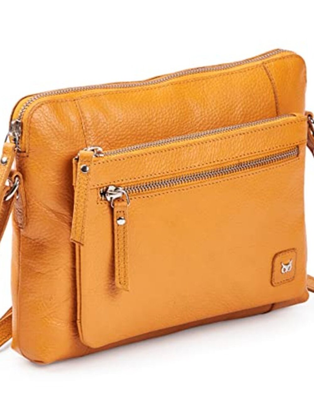 Genuine Pebbled Leather Crossbody Bag Small Sling Shoulder Handbag Adjustable